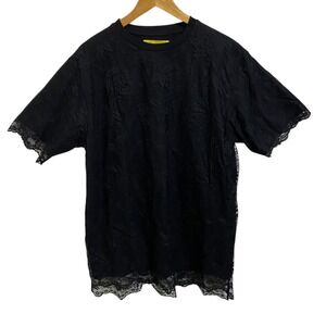 Marques Almeida Black Lace Overlay Blouse Avant-Garde Modern Luxury Minimalist M